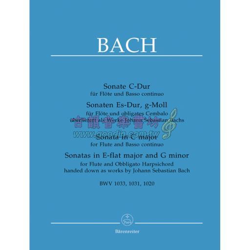 Bach Sonata in C major, Sonatas in E-flat major and G minor (BWV 1033, 1031, 1020)