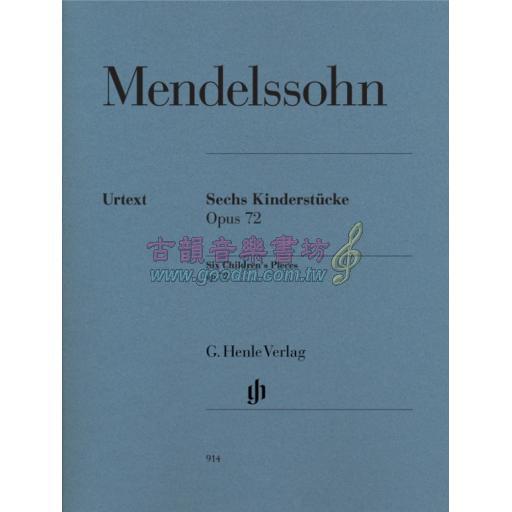 Mendelssohn Six Children's Pieces Op. 72 for Piano Solo <售缺>