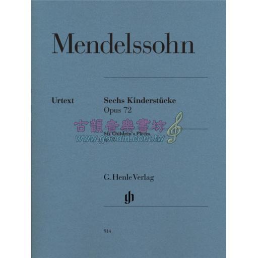 Mendelssohn Six Children's Pieces Op. 72 for Piano Solo