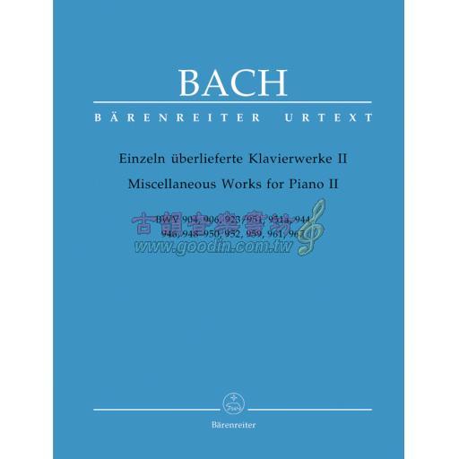 Bach Miscellaneous Works for Piano II