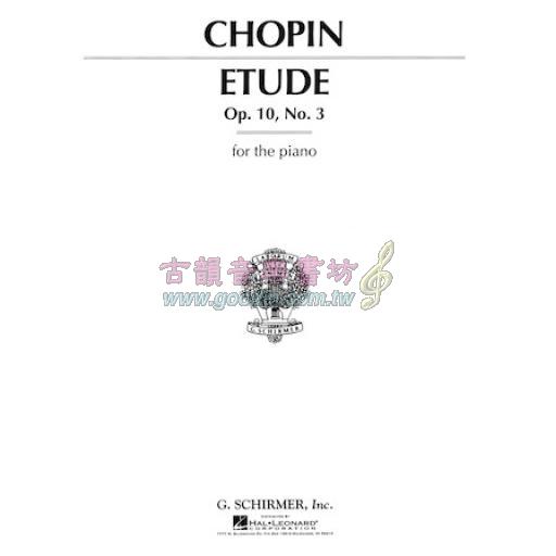 Chopin Etude Op. 10, No. 3 in E Major for Piano Solo