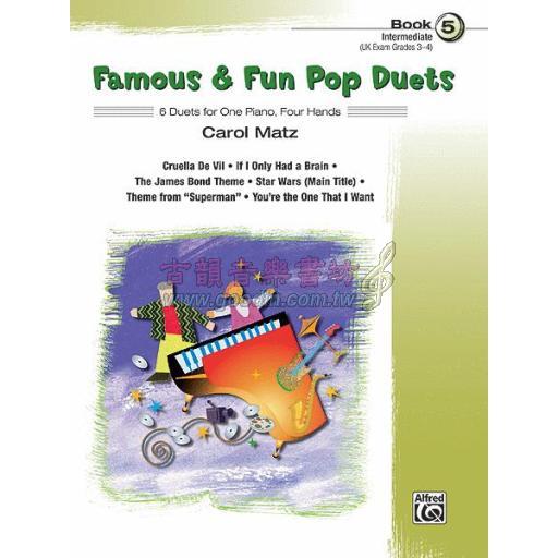【特價】Famous & Fun Pop Duets, Book 5 (1 Piano, 4 Hands)