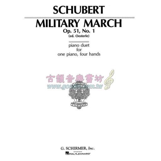 Schubert Military March Op. 51 No. 1 for 1 Piano, 4 Hands