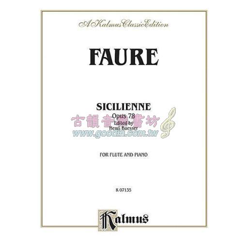 Fauré Sicilienne Op. 78 for Flute and Piano