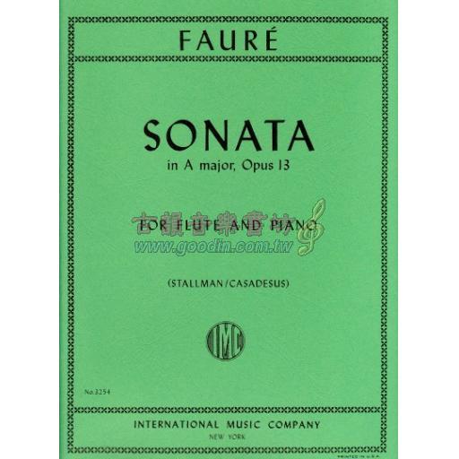 Faure Sonata in A Major Op. 13 for Flute and Piano