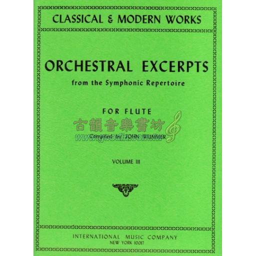 Orchestral Excerpts, Volume III for Flute