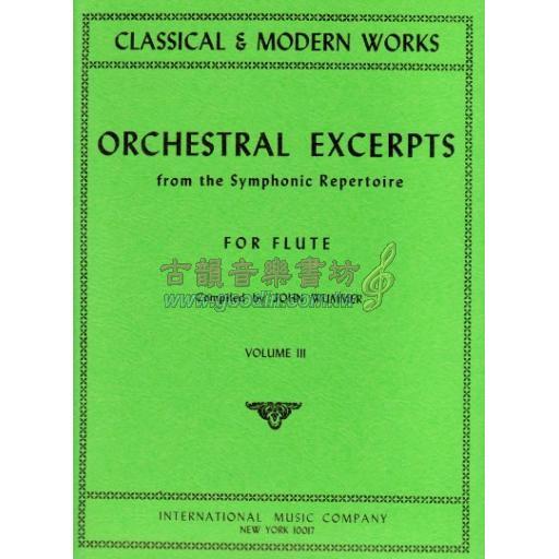 Orchestral Excerpts, Volume III for Flute