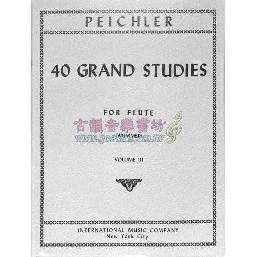 Peichler 40 Grand Studies Volume III for Flute