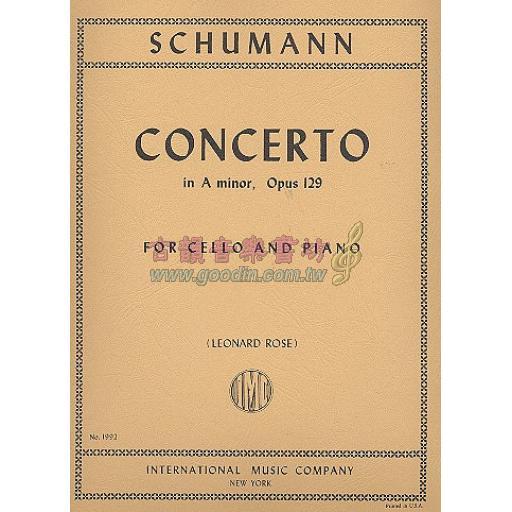 *Schumann Concerto in A Minor Op. 129 for Cello and Piano
