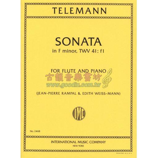 Telemann Sonata in F Minor TWV 41: f1 for Flute and Piano