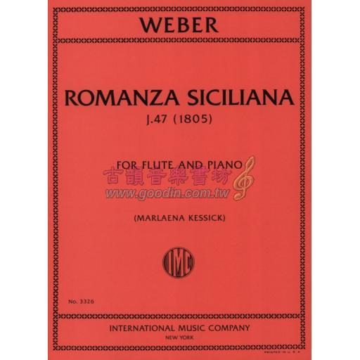 Weber Romanza Siciliana J. 47 (1805) for Flute and Piano