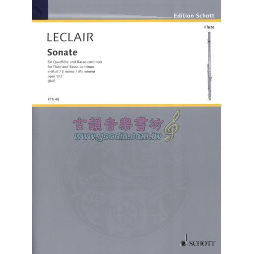 Leclair Sonata in E Minor Op. 9, No.2 for Flute and Basso