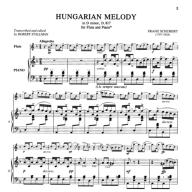 Schubert Hungarian Melody In D Minor, D.817 for Flute and Piano