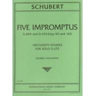 Schubert Five Impromptus, Opus 90, 91 for Flute Solo