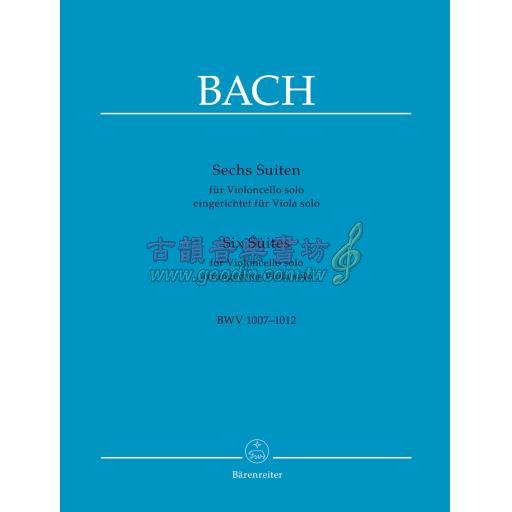 Bach Six Suites for Violoncello solo BWV 1007-1012 arranged for Viola solo