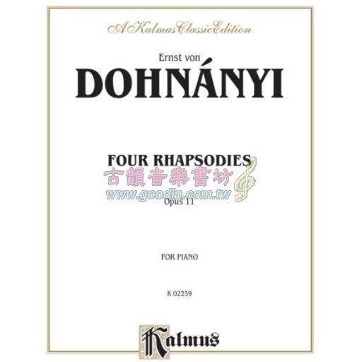 Dohnányi, 4 Rhapsodies Op.11 for Piano 