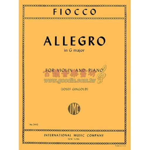 *Fiocco, Allegro in G major for Violin