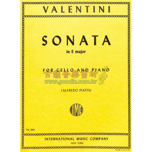 Valentini, Sonata in E major for Cello