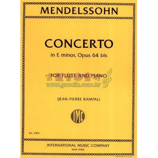 *Mendelssohn, Concerto in E minor, Opus 64