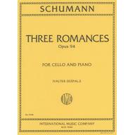 *Schumann, Three Romances Op.94 for Cello