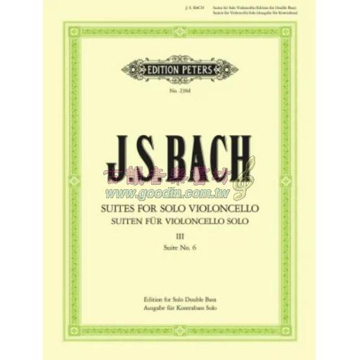 Bach, Six Suites for Cello Solo BWV 1007–1012 Vol.3 Edition for Double Bass