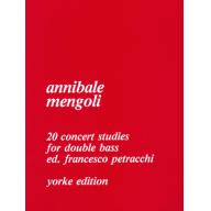 Annibale Mengoli, 20 Concert Studies For Double Ba...