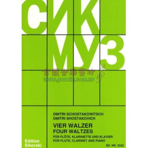 Shostakovich, 4 Waltzes for Flute, Clarinet and Piano