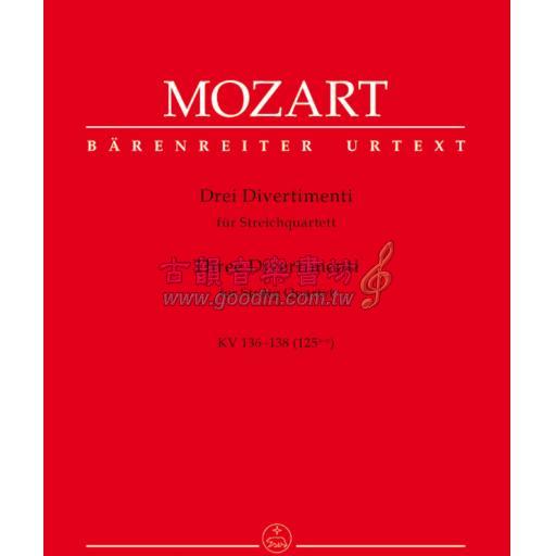 Mozart Three Divertimenti for String Quartet K.136-138