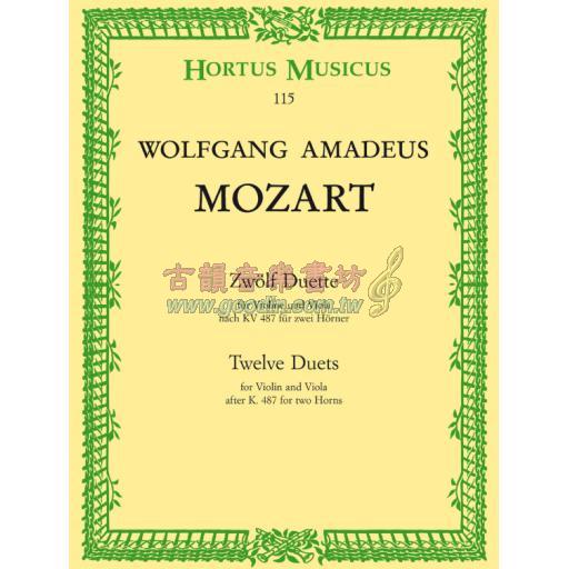 Mozart Twelve Duets KV487 for Violin and Viola