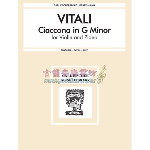 Vitali Ciaccona In G Minor for Violin